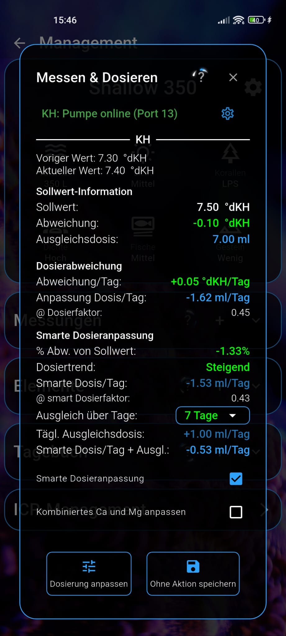 Smarte Dosieranpassung in der App